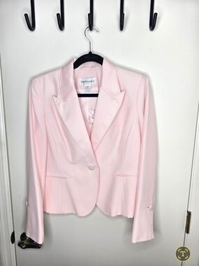 Bloomingdale's Light Pink Single-Button Tailored Blazer Vintage 80's NWOT 14P